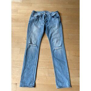 AllSaints mens jeans "Pistol" sz 32 blue wash button fly